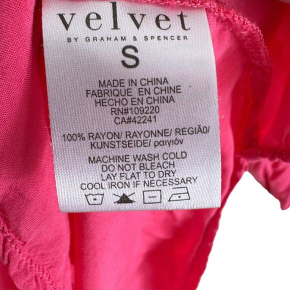 Velvet By Graham & Spencer Pink Lightweight Rayon Long Sleeve Blouse Size S - Picture 7 of 8